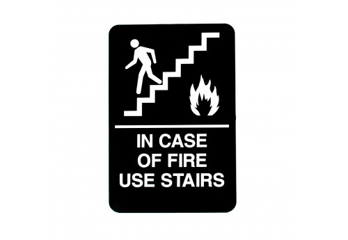 In Case of Fire Use Stairs Sign